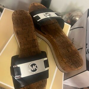 Michael kors platform leather sandals